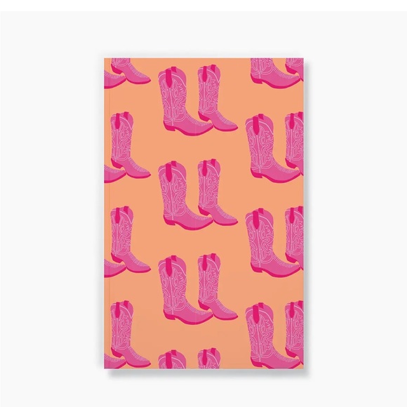 Cowgirl Boots Trendy Journal Notebook Pink & Orange BRAND NEW! - Picture 1 of 5